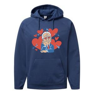 Valentine's Day Joe Biden Funny Performance Fleece Hoodie