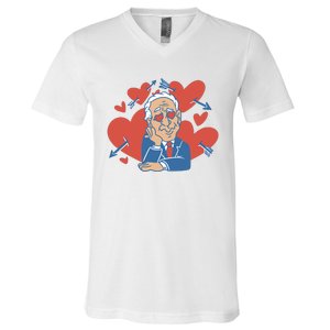 Valentine's Day Joe Biden Funny V-Neck T-Shirt