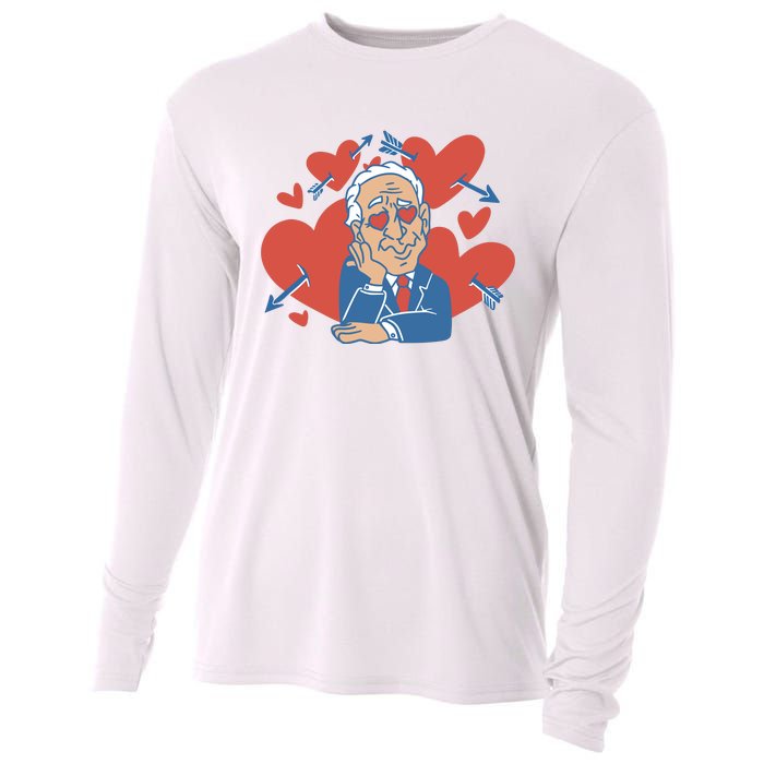 Valentine's Day Joe Biden Funny Cooling Performance Long Sleeve Crew