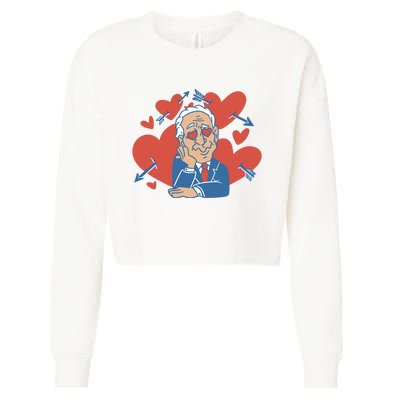 Valentine's Day Joe Biden Funny Cropped Pullover Crew