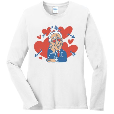 Valentine's Day Joe Biden Funny Ladies Long Sleeve Shirt