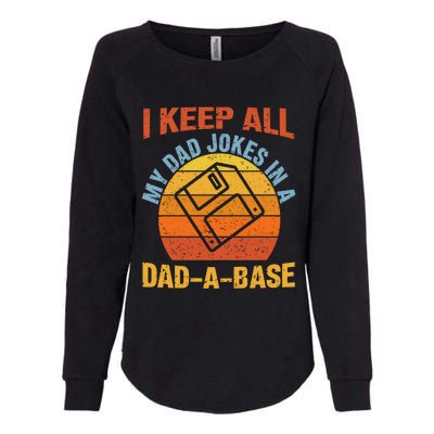 Vintage Dad Jokes I Keep All My Dad Jokes In A Dad A Base Gift Womens California Wash Sweatshirt