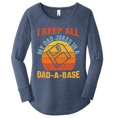 Vintage Dad Jokes I Keep All My Dad Jokes In A Dad A Base Gift Women's Perfect Tri Tunic Long Sleeve Shirt