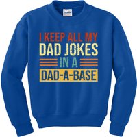 Vintage Dad Jokes I Keep All My Dad Jokes In A Dadgreat Giftagreat Giftbase Grea Kids Sweatshirt