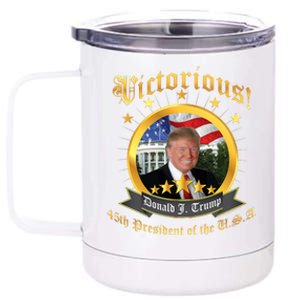 Victorious Donald J Trump President Election 12 oz Stainless Steel Tumbler Cup