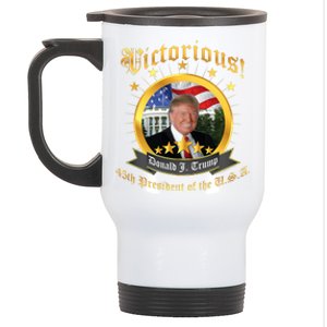 Victorious Donald J Trump President Election Stainless Steel Travel Mug