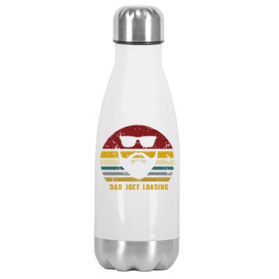 Vintage Dad Joke Loading Rad Jokes Funny Dads Gift Stainless Steel Insulated Water Bottle