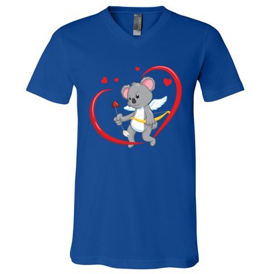 Valentines Day Koala Bear With Heart Arrow Cupid Koala Gift V-Neck T-Shirt