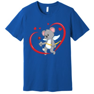 Valentines Day Koala Bear With Heart Arrow Cupid Koala Gift Premium T-Shirt