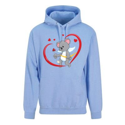 Valentines Day Koala Bear With Heart Arrow Cupid Koala Gift Unisex Surf Hoodie