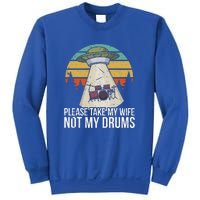 Vintage Drum Kit Percussion I Wife Ufo Aliens Sweatshirt