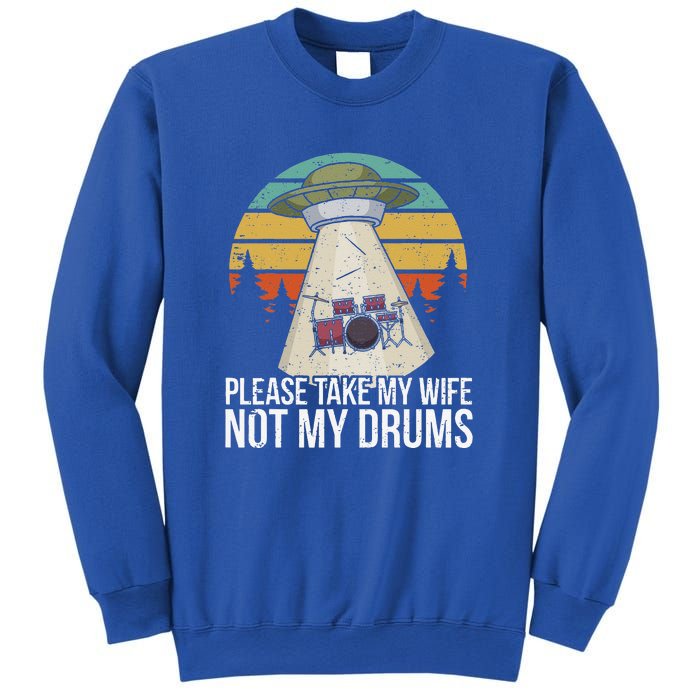 Vintage Drum Kit Percussion I Wife Ufo Aliens Sweatshirt