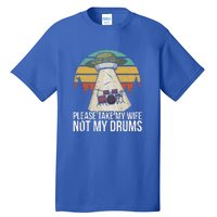 Vintage Drum Kit Percussion I Wife Ufo Aliens Tall T-Shirt