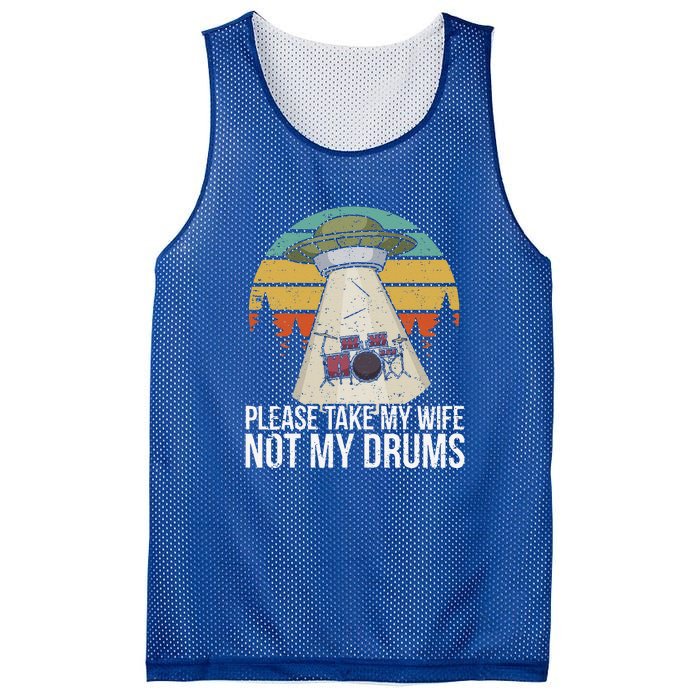 Vintage Drum Kit Percussion I Wife Ufo Aliens Mesh Reversible Basketball Jersey Tank