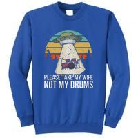 Vintage Drum Kit Percussion I Wife Ufo Aliens Tall Sweatshirt