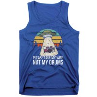 Vintage Drum Kit Percussion I Wife Ufo Aliens Tank Top