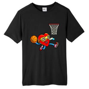 Valentines Day Kids Boys Men Heart Dunking Basketbal Tall Fusion ChromaSoft Performance T-Shirt