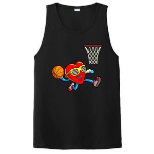 Valentines Day Kids Boys Men Heart Dunking Basketbal PosiCharge Competitor Tank