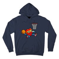 Valentines Day Kids Boys Men Heart Dunking Basketbal Hoodie