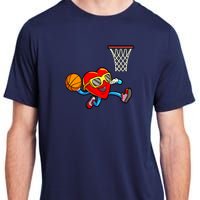 Valentines Day Kids Boys Men Heart Dunking Basketbal Adult ChromaSoft Performance T-Shirt