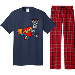 Valentines Day Kids Boys Men Heart Dunking Basketbal Pajama Set