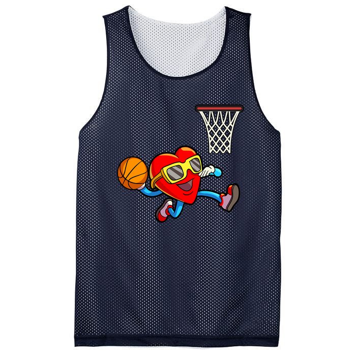 Valentines Day Kids Boys Men Heart Dunking Basketbal Mesh Reversible Basketball Jersey Tank