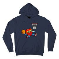 Valentines Day Kids Boys Men Heart Dunking Basketbal Tall Hoodie