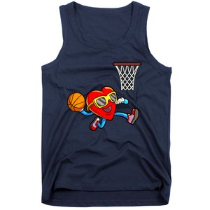 Valentines Day Kids Boys Men Heart Dunking Basketbal Tank Top