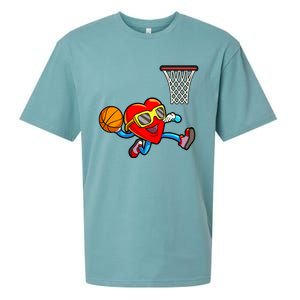 Valentines Day Kids Boys Men Heart Dunking Basketbal Sueded Cloud Jersey T-Shirt