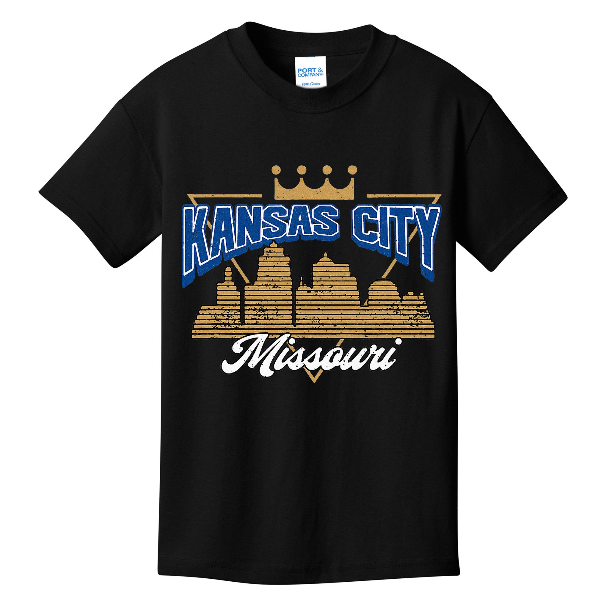 Vintage Distressed Kansas City Missouri City Skyline Kids T-Shirt