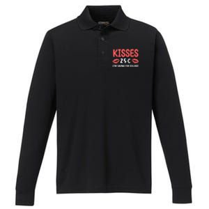 ValentineS Day Kisses 25 Cent IM Saving For College Performance Long Sleeve Polo