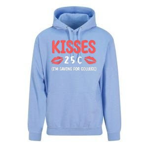 ValentineS Day Kisses 25 Cent IM Saving For College Unisex Surf Hoodie