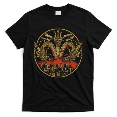 Vintage Dragon King Ghidorah Art Sunset Japanese T-Shirt