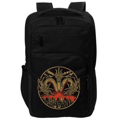 Vintage Dragon King Ghidorah Art Sunset Japanese Impact Tech Backpack