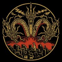 Vintage Dragon King Ghidorah Art Sunset Japanese Button
