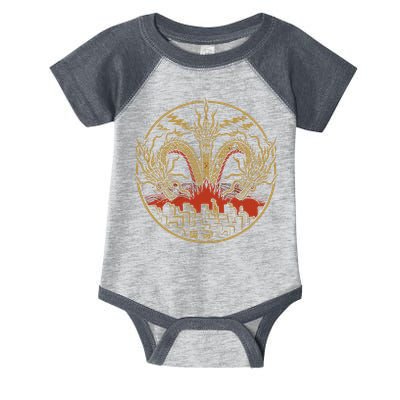Vintage Dragon King Ghidorah Art Sunset Japanese Infant Baby Jersey Bodysuit