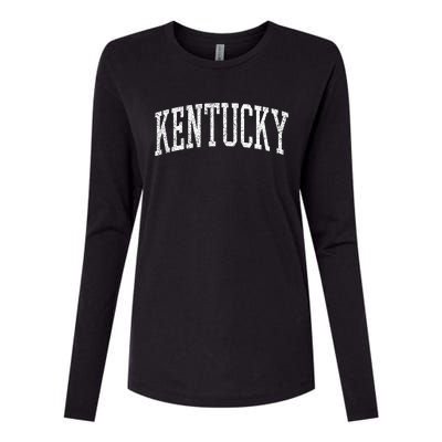 Varsity Distressed Kentucky Womens Cotton Relaxed Long Sleeve T-Shirt