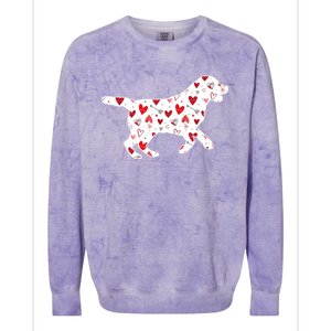 Valentines Day Labrador Hearts Puppy Dog Lover Colorblast Crewneck Sweatshirt