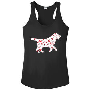 Valentines Day Labrador Hearts Puppy Dog Lover Ladies PosiCharge Competitor Racerback Tank