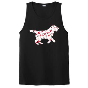 Valentines Day Labrador Hearts Puppy Dog Lover PosiCharge Competitor Tank