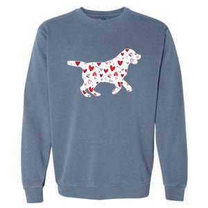 Valentines Day Labrador Hearts Puppy Dog Lover Garment-Dyed Sweatshirt