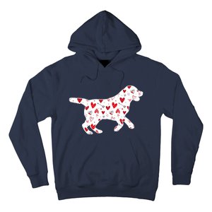 Valentines Day Labrador Hearts Puppy Dog Lover Hoodie