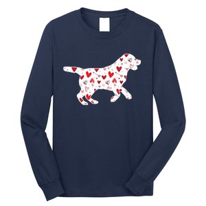 Valentines Day Labrador Hearts Puppy Dog Lover Long Sleeve Shirt