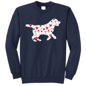 Valentines Day Labrador Hearts Puppy Dog Lover Sweatshirt