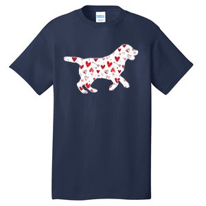 Valentines Day Labrador Hearts Puppy Dog Lover Tall T-Shirt