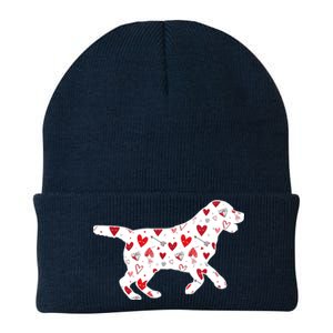 Valentines Day Labrador Hearts Puppy Dog Lover Knit Cap Winter Beanie