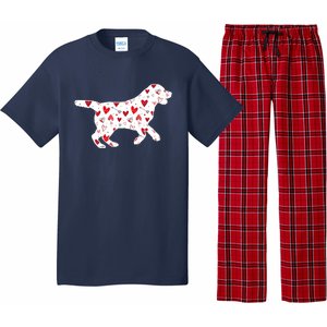 Valentines Day Labrador Hearts Puppy Dog Lover Pajama Set