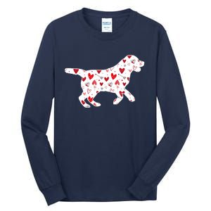 Valentines Day Labrador Hearts Puppy Dog Lover Tall Long Sleeve T-Shirt