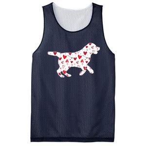 Valentines Day Labrador Hearts Puppy Dog Lover Mesh Reversible Basketball Jersey Tank