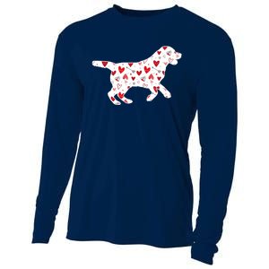 Valentines Day Labrador Hearts Puppy Dog Lover Cooling Performance Long Sleeve Crew